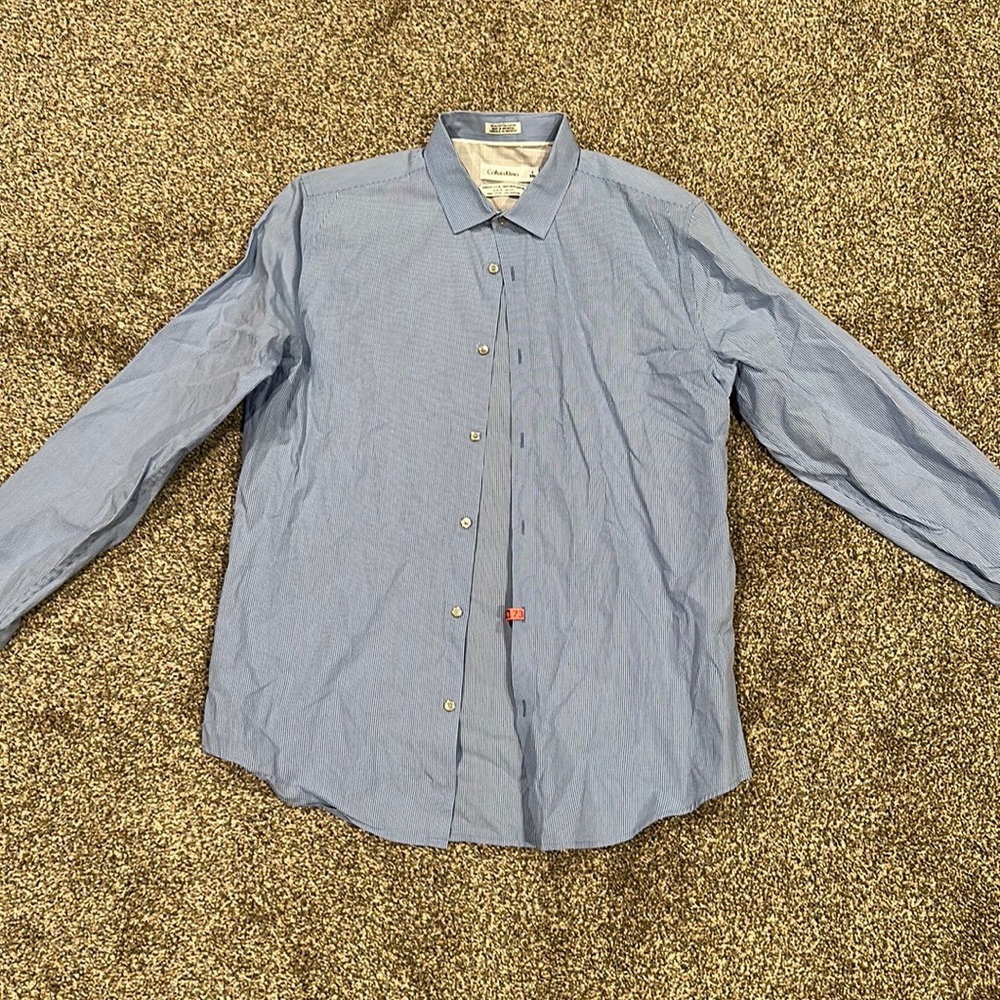 Calvin Klein striped dress shirt slim fit